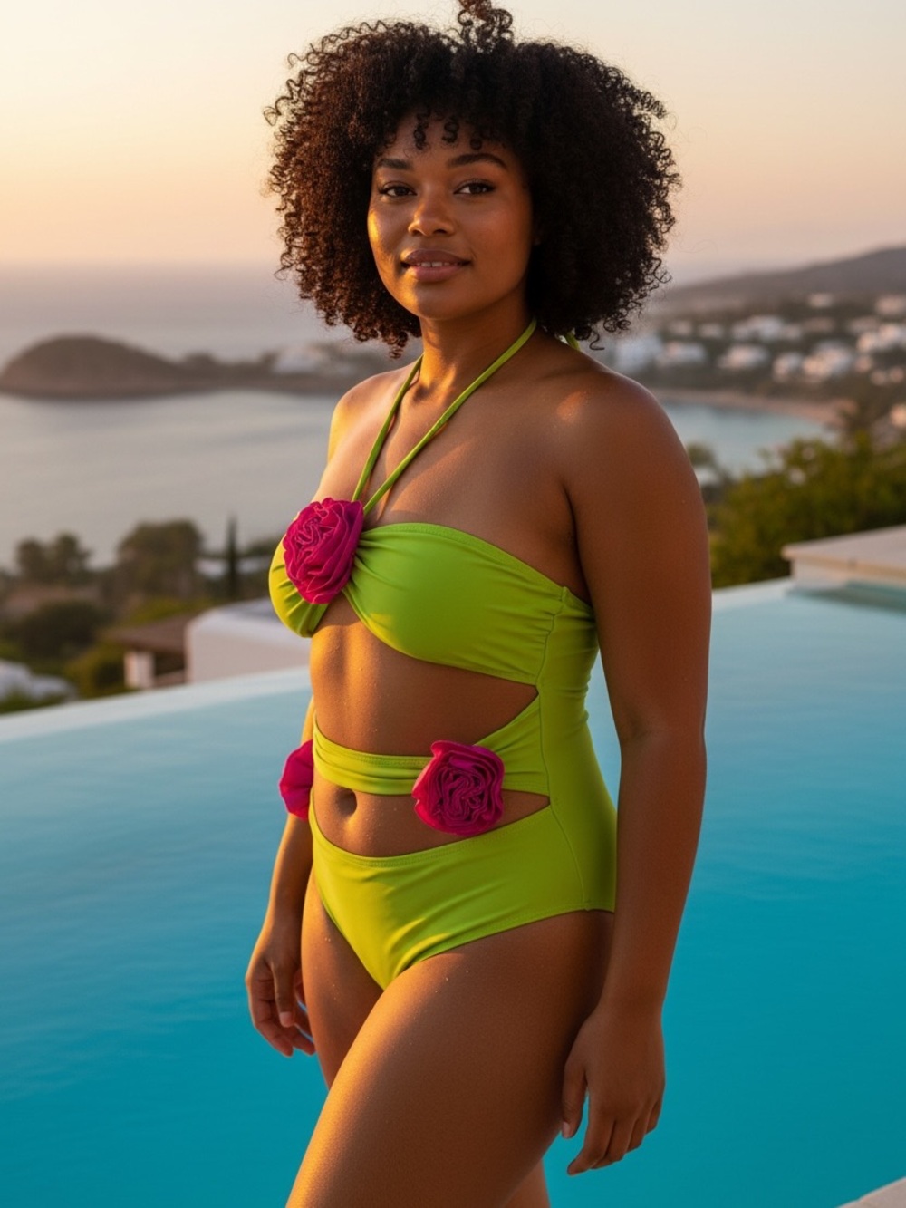 Fashion Nova Women’s Positano Views Rosette Swimsuit Size XL NWT - Picture 1 of 12
